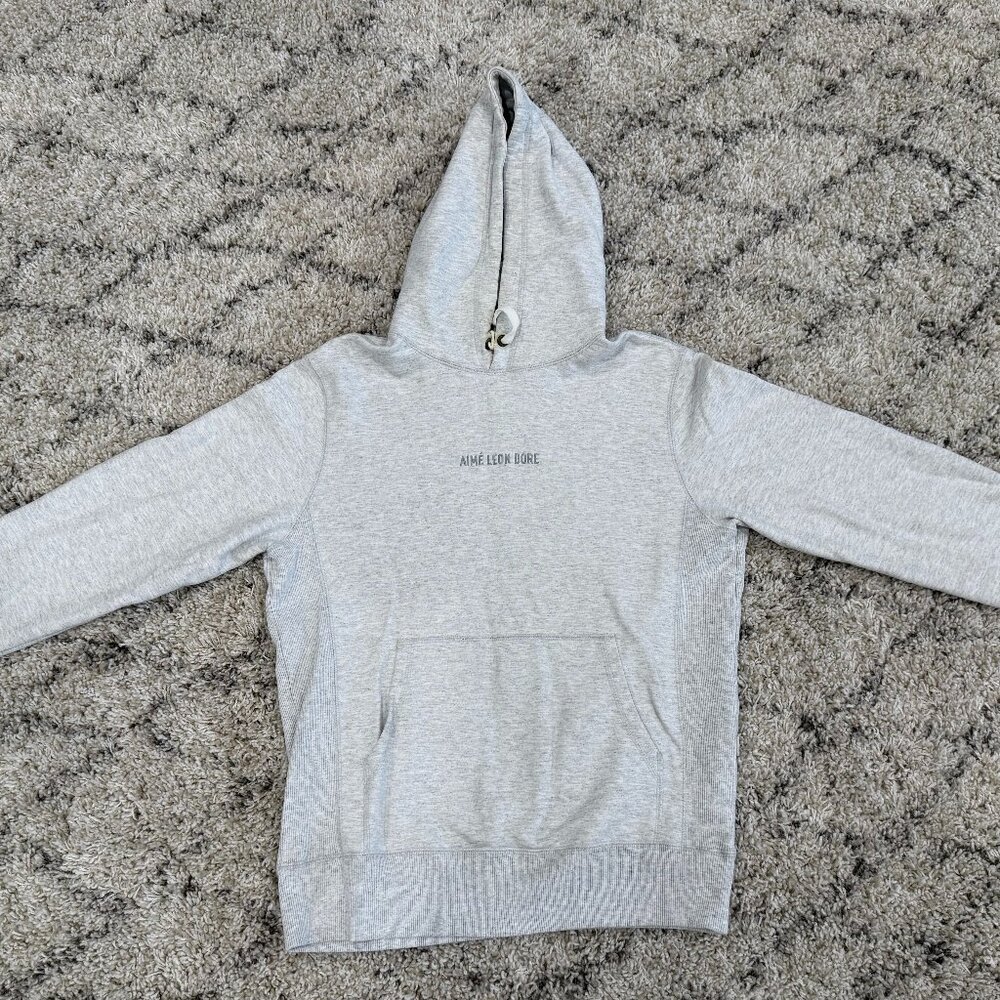 Aimé Leon Dore Men's Grey Logo Hoodie - Medium